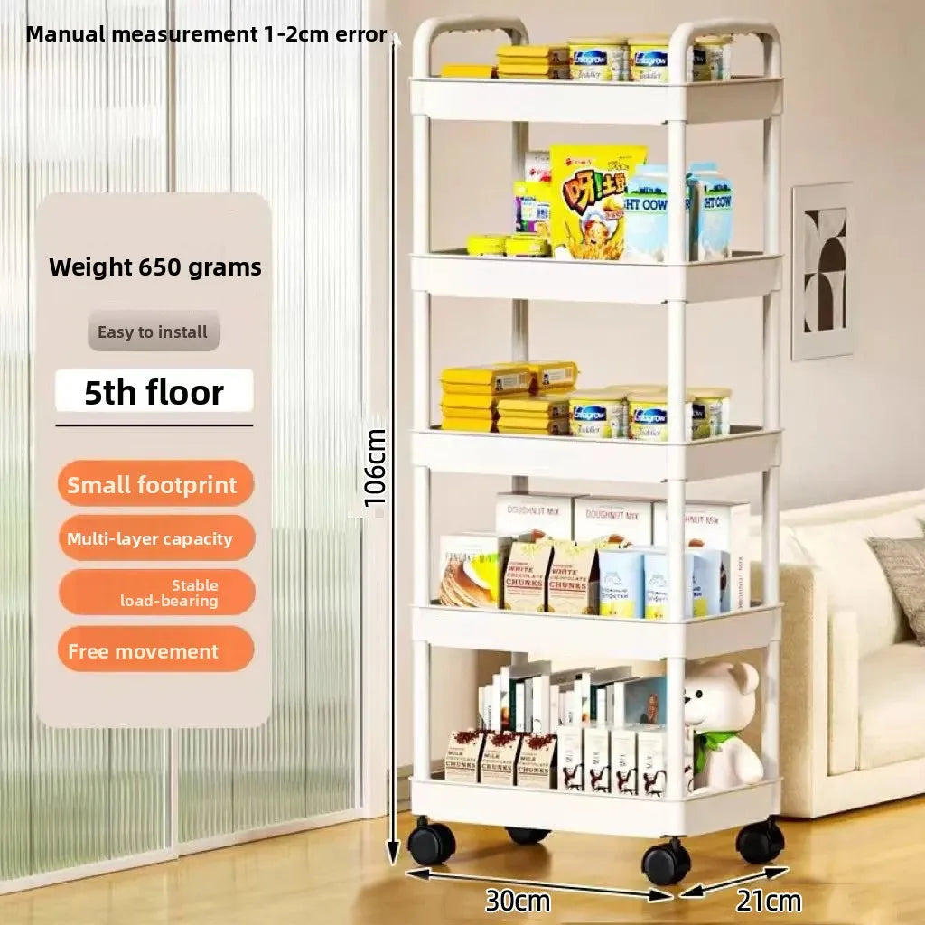 5-Tier Rolling Kitchen Storage Cart