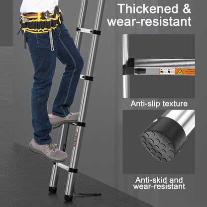 Telescopic Stainless Steel Ladder – 150kg Capacity, Extendable Folding Ladder for Home, Roof, RV & Maintenance